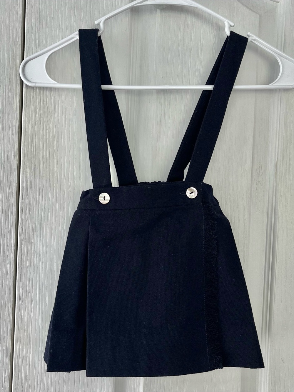Papo d’Anjo Wool Blend Toddler Girl navy Pinafore made in Portugal Size 2 Years